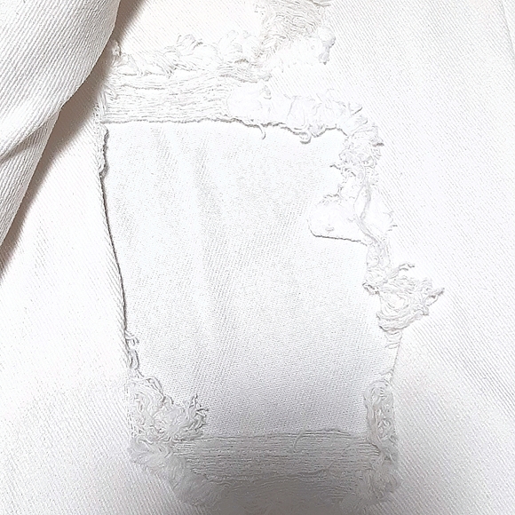 White Distressed Jeans 29in leg 30waste New no tags - Picture 4 of 5
